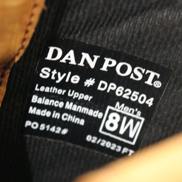 Dan Post Men Cummins 11" Waterproof Leather Western Work Boots DP62504 Size 8 - Picture 5 of 12